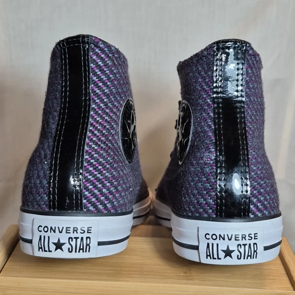 Converse Chuck Taylor All Star HI •Womens 10•Black-Icon Violet-Cool Grey - Picture 3 of 10